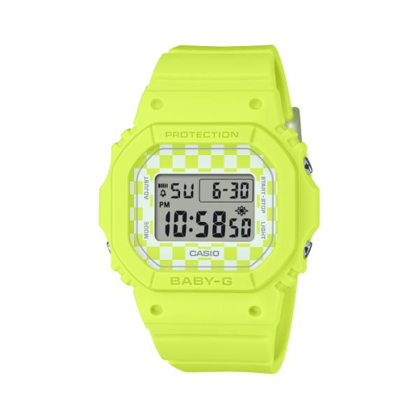 BABY-G ベビーG ベビージー 日本未発売モデル カシオ CASIO デジタル 腕時計 イエロー ホワイト チェッカーフラッグ柄 BGD-565GS-9 逆輸入海外モデル