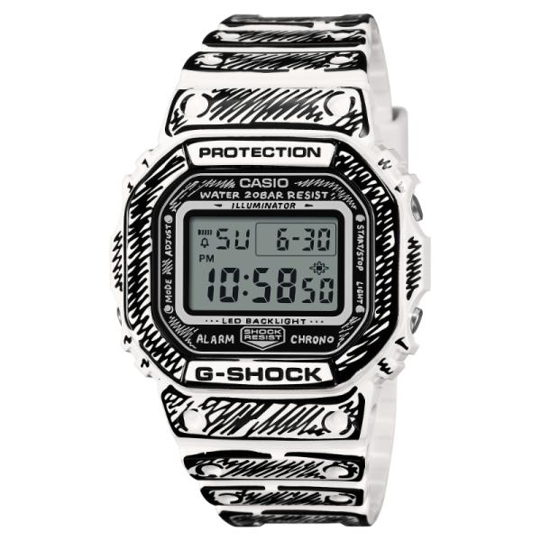 G-SHOCK Gショック ジョシュア・ヴィーダス コラボ 限定 カシオ CASIO デジタル 腕時計 ホワイト ブラック DW-5600JV-7JR 国内正規モデル