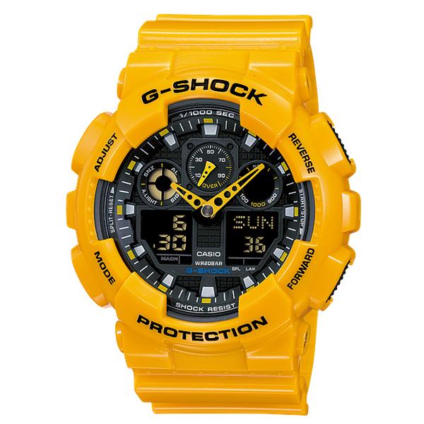 カシオ G-SHOCK アナデジ腕時計 イエロー GA-100A-9A G-SHOCK BASIC Gショック ジーショック カシオ CASIO 逆輸入海外モデル