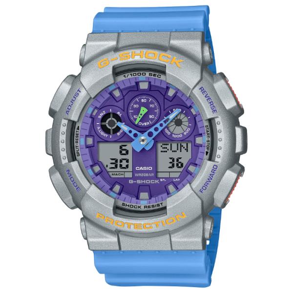 G-SHOCK Gショック Euphoria ユーフォリア シリーズ カシオ CASIO アナデジ 腕時計 ブルー シルバー GA-100EU-8A2 逆輸入海外モデル