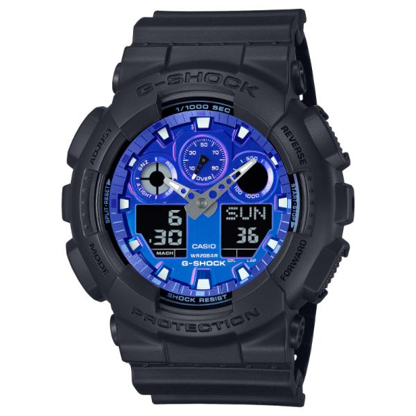 G-SHOCK Gショック Flame inside フレイム インサイド カシオ CASIO アナデジ 腕時計 ブラック ブルー GA-100FL-1A 逆輸入海外モデル