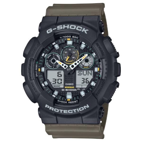 G-SHOCK Gショック Two tone utility colors ツートンユーティリティカラー カシオ CASIO アナデジ 腕時計 オリーブグリーン GA-100TU-1A3 逆輸入海外モデル