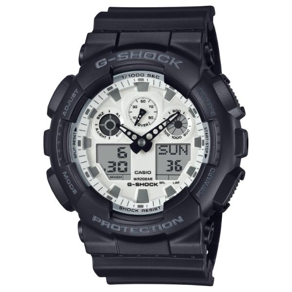 G-SHOCK Gショック ブラック アンド ブリリアントホワイト カシオ CASIO アナデジ 腕時計 ブラック ホワイト モノトーン GA-100WD-1A 逆輸入海外モデル