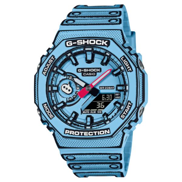 G-SHOCK Gショック MANGA マンガ テーマ 漫画 限定 カシオ CASIO アナデジ 腕時計 ライトブルー アニメ塗り GA-2100MNG-2AJR 国内正規モデル