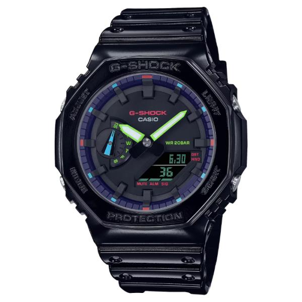 G-SHOCK Gショック ヴァーチャル レインボー：ゲーマーズ RGBシリーズ カシオ CASIO アナデジ 腕時計 ブラック マルチ GA-2100RGB-1A 逆輸入海外モデル