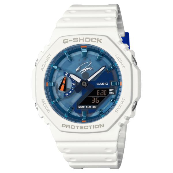 G-SHOCK Gショック ジーショック 石川遼コラボ 限定 カシオ CASIO アナデジ 腕時計 ホワイト ブルー GA-2100RI25-7AJR 国内正規モデル