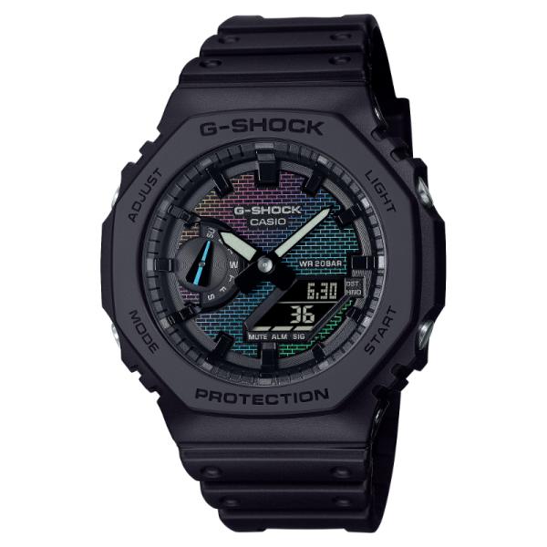 G-SHOCK Gショック Rainbow Brick Wall レインボー ブラック ウォール カシオ CASIO アナデジ 腕時計 ブラック GA-2100RW-1A 逆輸入海外モデル