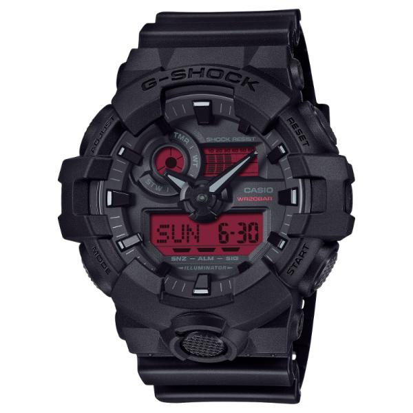 G-SHOCK Gショック GA-700 シリーズ カシオ CASIO アナデジ 腕時計 ブラック レッド GA-700BBR-1A 逆輸入海外モデル