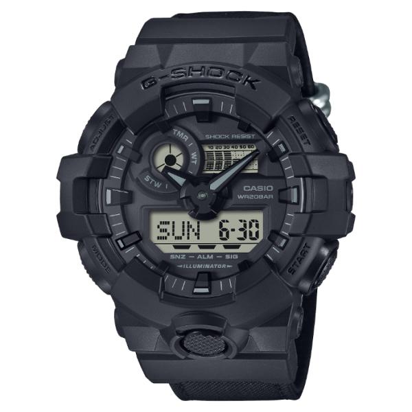 G-SHOCK Gショック Utility black ユーティリティブラックシリーズ カシオ CASIO アナデジ 腕時計 ブラック クロスバンド GA-700BCE-1A 逆輸入海外モデル