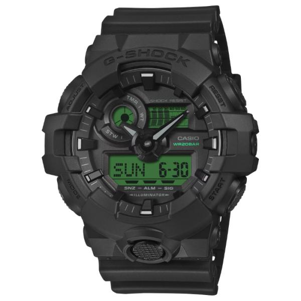 G-SHOCK Gショック BLACK AND ELECTRO GREEN カシオ CASIO アナデジ 腕時計 ブラック エレクトログリーン GA-700BEG-1AJF 国内正規モデル