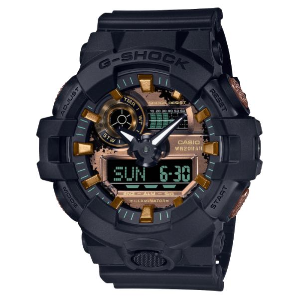 G-SHOCK Gショック GA-700 TEAL AND BROWN COLOR カシオ CASIO アナデジ 腕時計 ブラック ゴールド GA-700RC-1A 逆輸入海外モデル