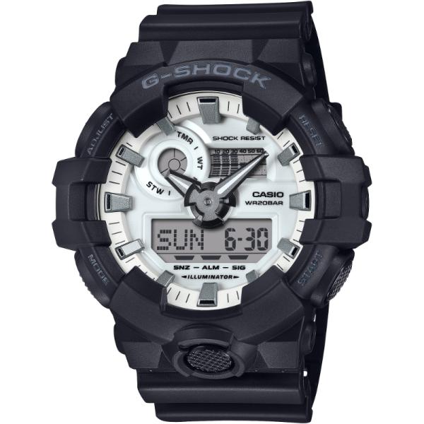 G-SHOCK Gショック ブラック アンド ブリリアントホワイト カシオ CASIO アナデジ 腕時計 ブラック ホワイト モノトーン GA-700WD-1A 逆輸入海外モデル