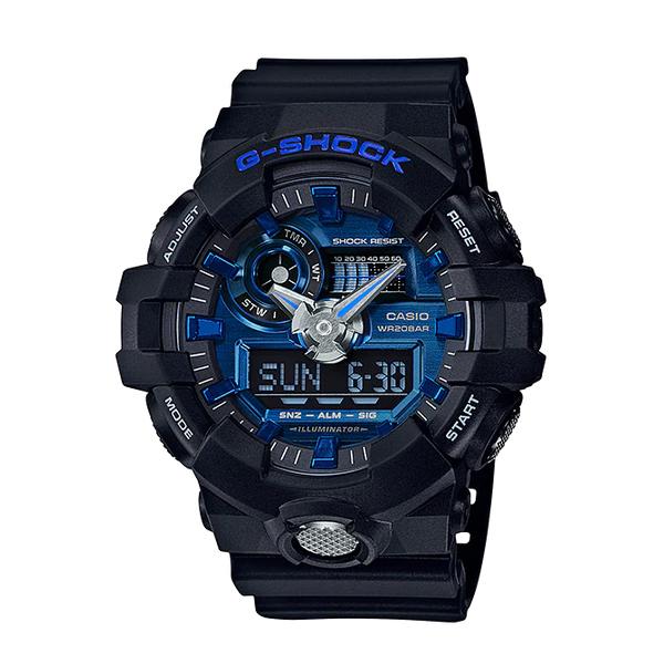 G-SHOCK Gショック ジーショック Garishカラー シリーズ カシオ CASIO アナデジ 腕時計 ハーフマット ブラック ブルー GA-710-1A2JF 国内モデル