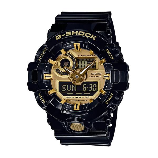 G-SHOCK Gショック ジーショック GA-700 Garishカラー シリーズ カシオ CASIO アナデジ 腕時計 ブラック ゴールド GA-710GB-1AJF 国内モデル