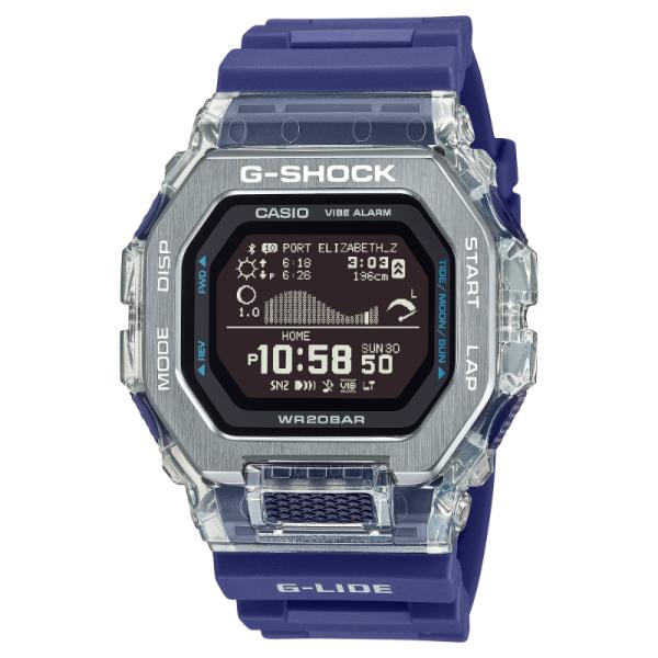 G-SHOCK Gショック G-LIDE Gライド スマートフォンリンク カシオ CASIO デジタル 腕時計 ブルー クリア シルバー GBX-100S-2JF 国内正規モデル