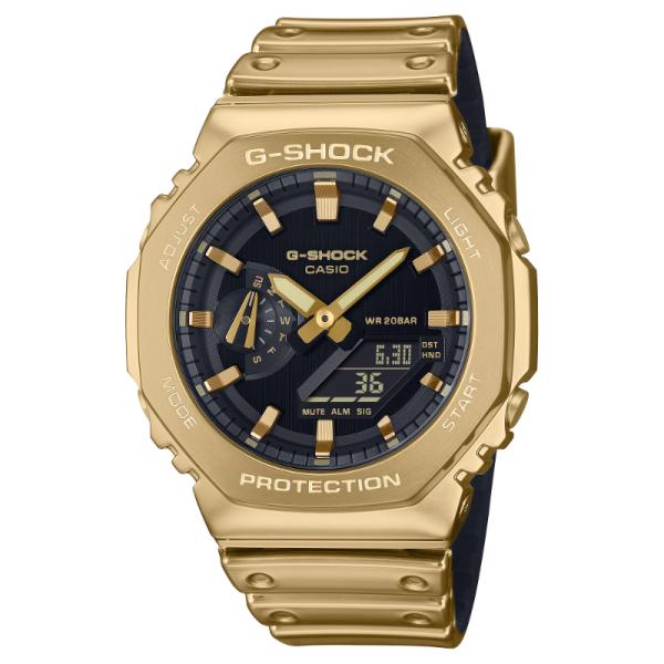 G-SHOCK Gショック ファイン メタリック シリーズ カシオ CASIO アナデジ 腕時計 ゴールド タフシリコーンバンド GM-2100YMG-9A 逆輸入海外モデル
