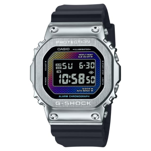 G-SHOCK Gショック Rainbow Brick Wall レインボー ブラック ウォール カシオ CASIO デジタル 腕時計 ブラック マルチ レインボー GM-5600RW-1 逆輸入海外モデル