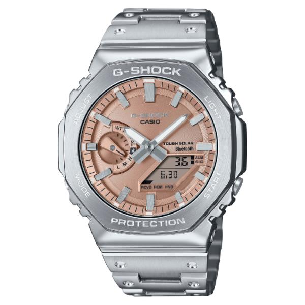 G-SHOCK Gショック スマートフォンリンク カシオ CASIO ソーラー アナデジ 腕時計 シルバー ブラウン GM-B2100AD-5A 逆輸入海外モデル