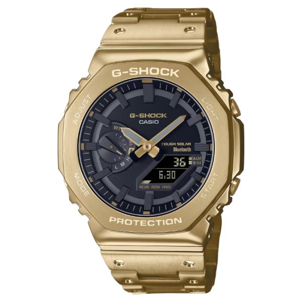 G-SHOCK Gショック スマートフォンリンク カシオ CASIO ソーラー アナデジ 腕時計 ゴールド ブラック フルメタル GM-B2100GD-9A 逆輸入海外モデル