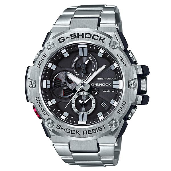 G-SHOCK Gショック G-STEEL Gスチール スマートフォンリンク カシオ CASIO ソーラー アナログ 腕時計 シルバー ブラック GST-B100D-1A 逆輸入海外モデル