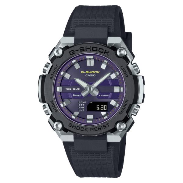 G-SHOCK Gショック G-STEEL Gスチール スマートフォンリンク カシオ CASIO ソーラー アナデジ 腕時計 ブラック パープル GST-B600A-1A6 逆輸入海外モデル