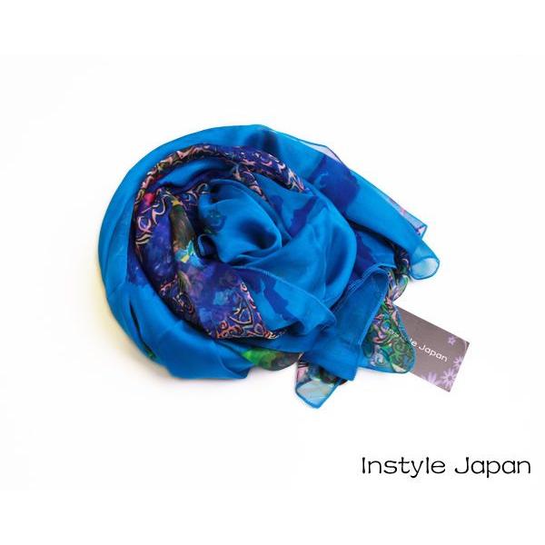 Instyle Japan スカーフ レディース ストール シルク100 Instyle Japan スカーフ レディース ストール シルク100