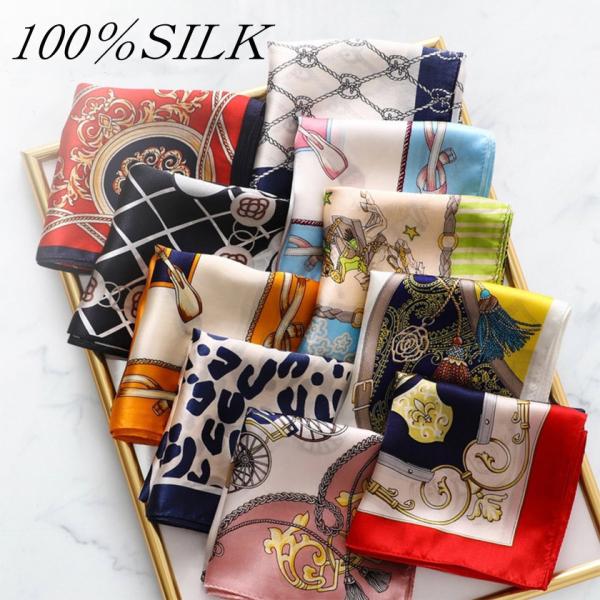 シルク 100% のスカーフです。厚手のサテン生地ですのでハリがあり、とても高級感があります。端は手かがり処理がされています。ホワイトデーやお世話になった方へのプチギフトにも最適サイズ：52×52cm・配送について　- ネコポス便（あすつく...