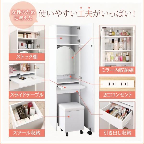 全身ミラー ドレッサー 化粧台 姿見 ミラー ドレッサー スリム 収納 コンパクト 幅40 化粧品 コンパクト コスメワゴン スツール セット メイク コンセント 収納ボックス 送料無料