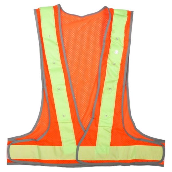 LEDオールシーズンメッシュベスト「光輝」 オレンジ メッシュ / ライム