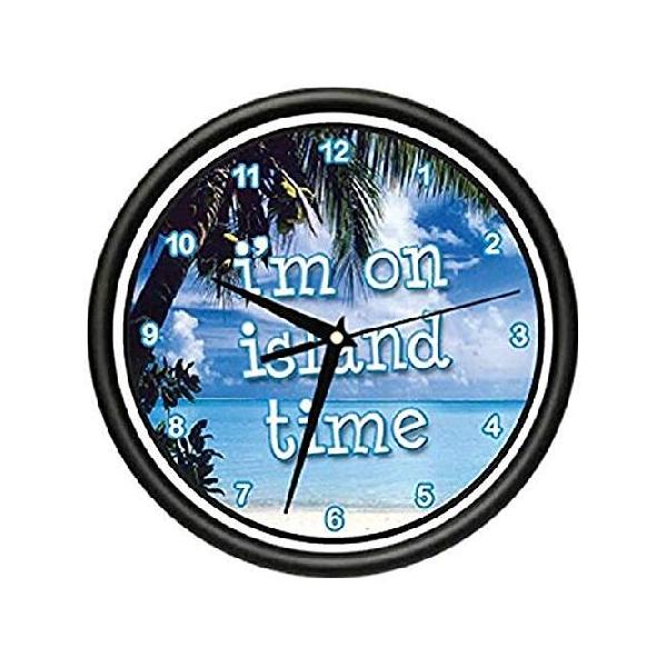 【並行輸入品】 Island TIME 壁時計 休暇 リラックス 時間 スローペース アイランドギフト