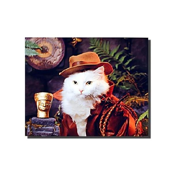 【並行輸入品】 インディアナ・ジョーンズ 猫 面白い動物 自然 子供部屋の壁装飾 アートプリントポスター (16x20)