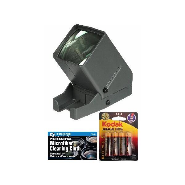 【並行輸入品】 Medalight 35mmデスクトップポータブルLEDネガティブ＆スライドビューア+単三電池+マイクロファイバークリーニングクロス