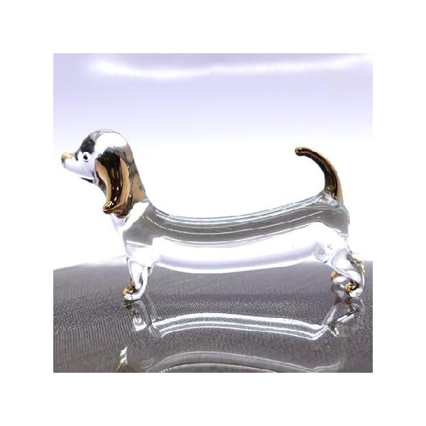 いぬ　犬　ダックスフント　ガラス　置物　インテリア　工芸品　美術品　A1549 並行輸入品】 sansukjai ダックスフントミニチュア置物動物手吹き
