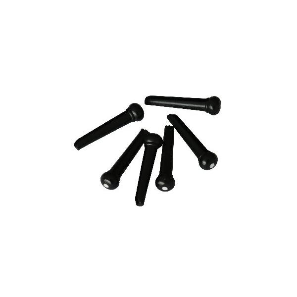 【並行輸入品】 Metallor アコースティックギター ブリッジピン ストリングペグ ギターパーツ 交換用 6個入り ブラック ホワイトドット