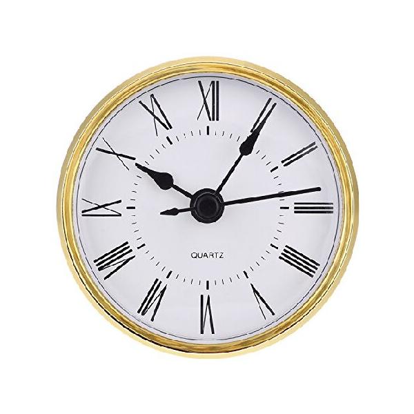 【並行輸入品】 2.8 Inch (70 mm) Roman Numeral Quartz Clock Insert with Gold Trim