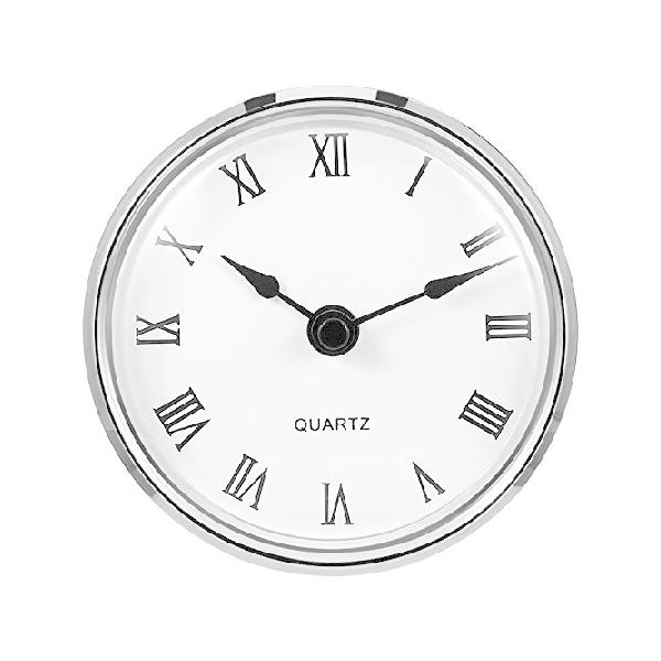 【並行輸入品】 (Silver Rim) - Hicarer 3-1/8 Inch (80 mm) Quartz Clock Fit-up/Insert with Roman Numeral, Quartz Movement (Silver Rim)