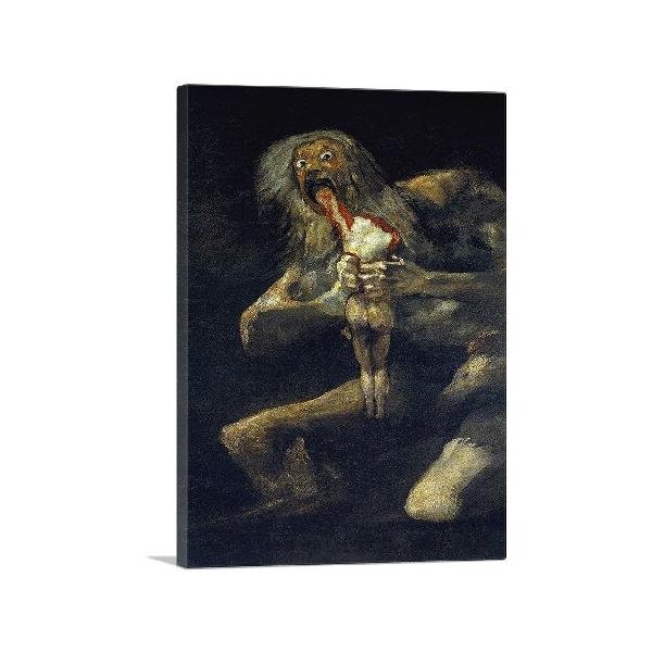【並行輸入品】 ARTCANVAS Saturn Devouring His Son 1823 Seen in Wall Street 映画 キャンバス アートプリント ストレッチフレーム 絵画 絵画 ポスター ジーク