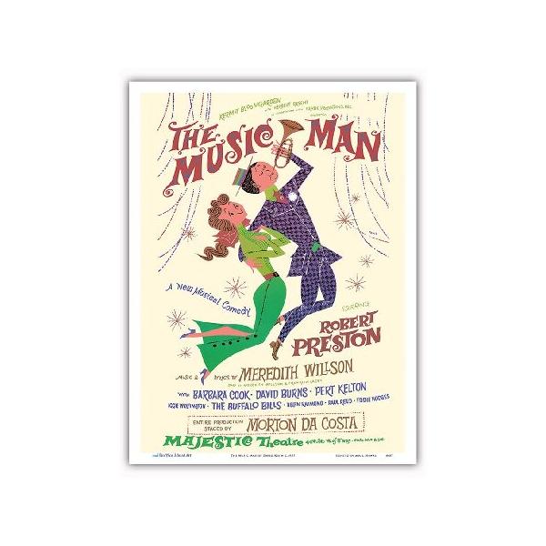 【並行輸入品】 ミュージックマン - 出演：ロバート・プレストン - マジェスティックシアター、ブロードウェイ - ビンテージな劇場のポスター によって作成され