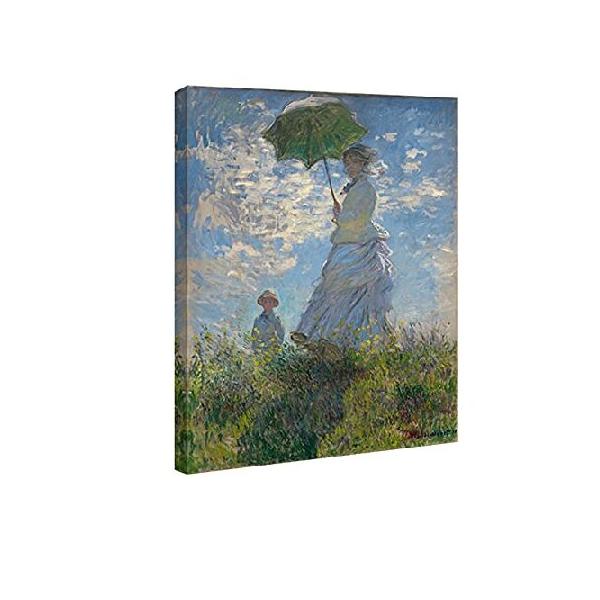 【並行輸入品】 Wieco Art パラソルを持った女 マダム・モネと息子 キャンバスプリント クロード・モネのウォールアート 有名なクラシック油絵 複製