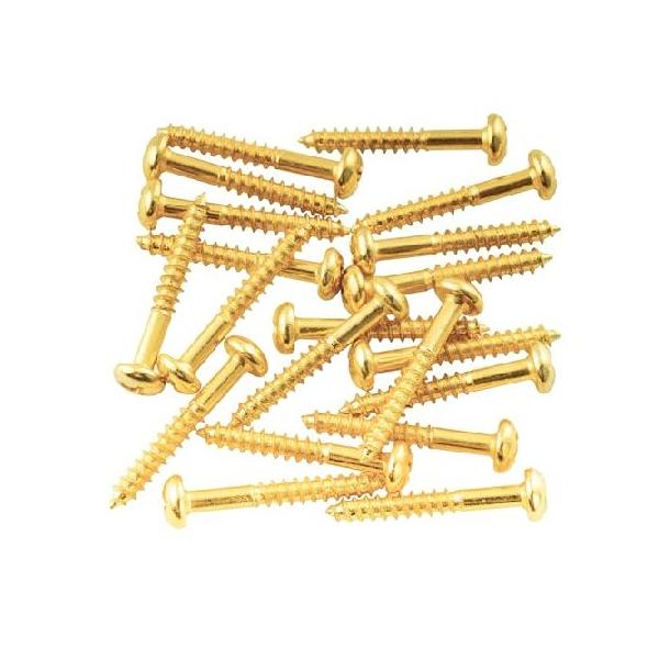 【並行輸入品】 Musiclily ストラットスタイルのギター用ブリッジマウントスクリュー、ゴールド (20本入)
