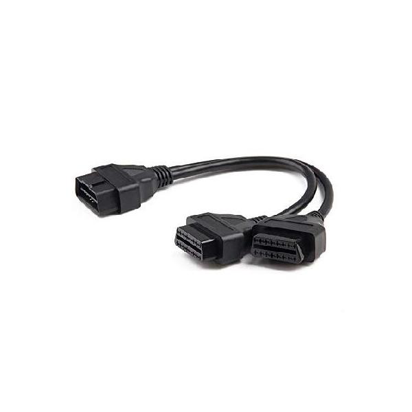 【並行輸入品】 Outzone OBDII 延長ケーブル 16ピンスプリッター Yケーブル 30cm/11.8インチ オス-デュアルメスコード すべてのOBD2車両に対応