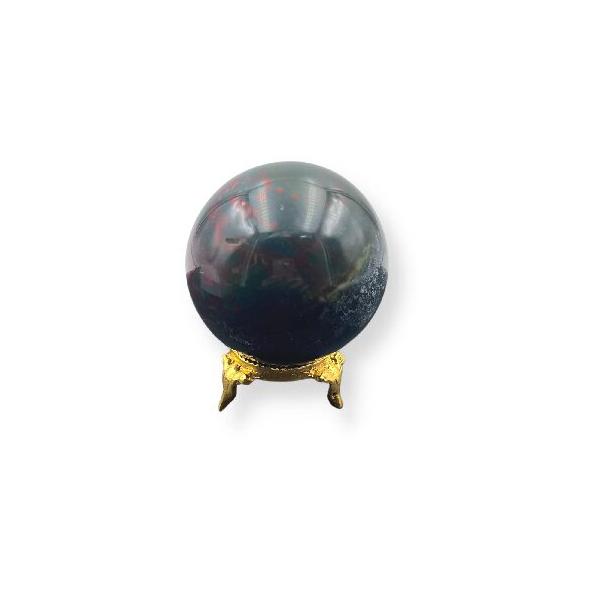【並行輸入品】 Wholesale Gem Shop Natural Quartz Bloodstone 40-45 mm Ball Sphere Gemstone A+ Hand Carved Crystal Altar Healing Devotional Focus Spirit