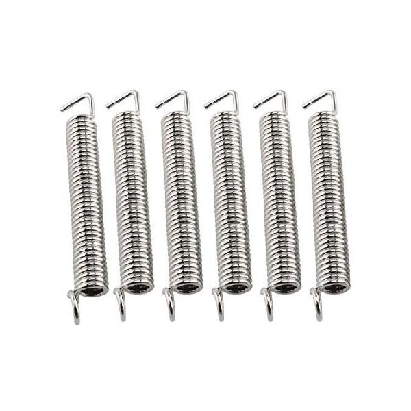 【並行輸入品】 E-outstanding エレキギター トレモロブリッジ メタルスプリング ギターパーツアクセサリー シルバートーン 6個パック