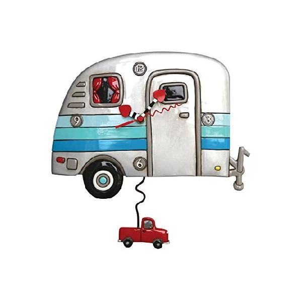 【並行輸入品】 アレンデザイン 掛け時計 Happy Campers Allen Clock 振り子時計 キャンピングカー 車 アメリカ USA