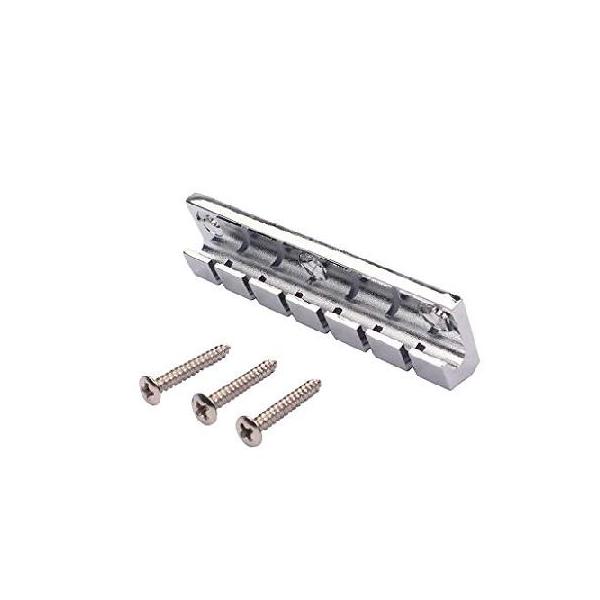 【並行輸入品】 Alnicov エレキギター 6弦 メタル 固定 ハードテイル サドル ブリッジ ギターパーツ用 クローム