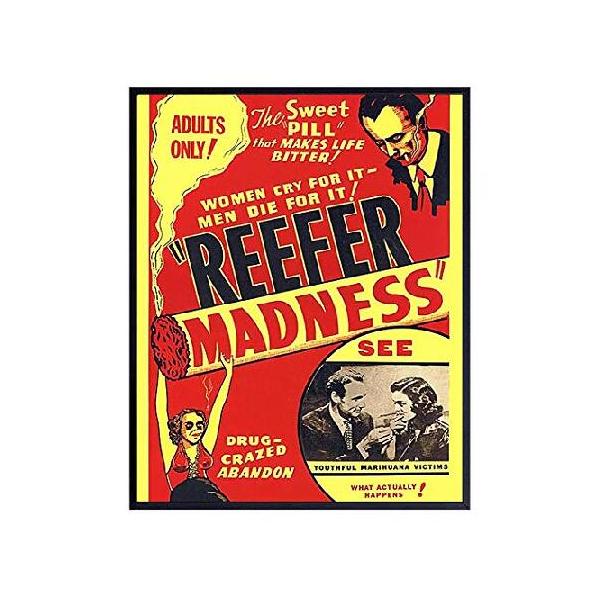 【並行輸入品】 Reefer Madness - Dope Wall Art - Marijuana Decorations - Pothead Gifts - Weed Gifts - Cannabis, Stoner Room Decor Accessories - Ganja