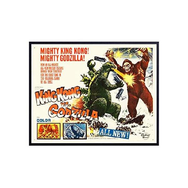 【並行輸入品】 Godzilla Vs Kong - Horror Movie Poster - 8x10 Classic Monster Movies - Vintage Scary Movie Wall Art Decor - Home Theater Room, Boys Bed