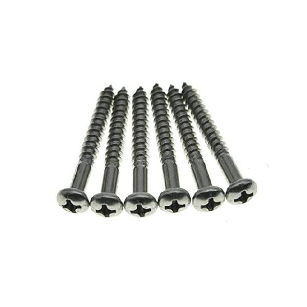 【並行輸入品】 KAISH 6個パック ステンレススチール フィリップス オーバルヘッド ヴィンテージスタイル ギター トレモロ ブリッジ 取り付けネジ ストラトキャ