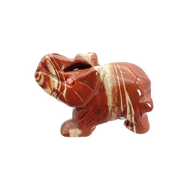 並行輸入品】 Fekuar 手彫り レッドジャスパー ストーン 象の像