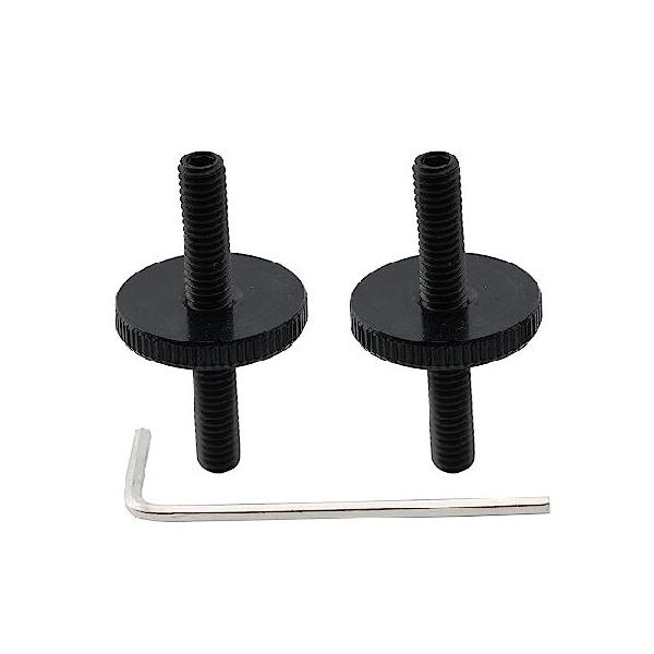 【並行輸入品】 Musiclily Pro ミリ規格M4 ABR-1 Tune-O-Maticブリッジ スタッドとサムナット エピフォンレスポールタイプギター用、ブラック（2個セット）